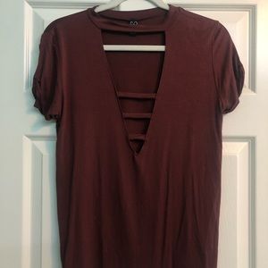 Hardly Worn Maroon V-neck